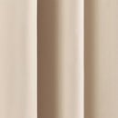 52 x 54 inch Solid Beige Cream Thermal Blackout Curtain Panels - Set of 2