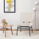 Modern Beige Upholstered Ergonomic Padded Accent Chair