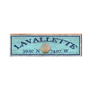 Lavallette Shell Blue Latitude Longitude | Real Wall Art Print | Wall Art Print on Real Wood