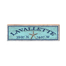 Lavallette Starfish Blue Latitude Longitude | Real Wall Art Print | Wall Art Print on Real Wood