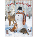 Wintertime In Mt. Airy Snowman | Wall Art Print on Real Wood