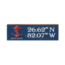 Matlacha, Florida Anchor Navy Latitude Longitude Sign | Wall Art Print on Real Wood
