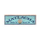 Matlacha Shell Latitude Longitude Sign | Wall Art Print on Real Wood