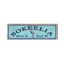 Bokeelia Dolphin Latitude Longitude Sign | Wall Art Print on Real Wood