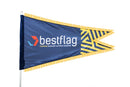 Custom Burgee Flag with Pole Sleeve and Gold Fringe