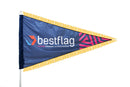 Custom Pennant Flag with Pole Sleeve and Gold Fringe