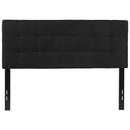 Full size Modern Box-Stitch Black Fabric Upholstered Headboard