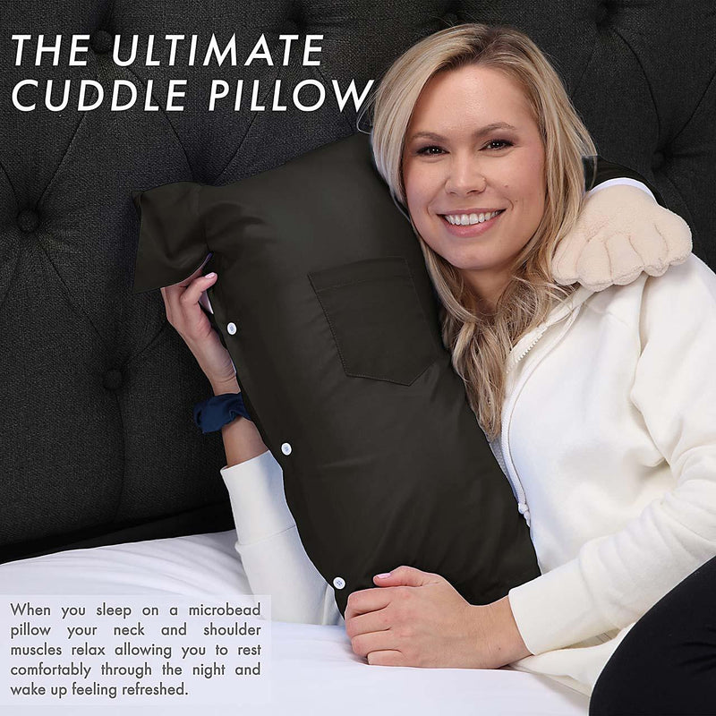 Boyfriend Pillow - Microbead Filling With Cotton Shirt - Always Cozy and Huggable