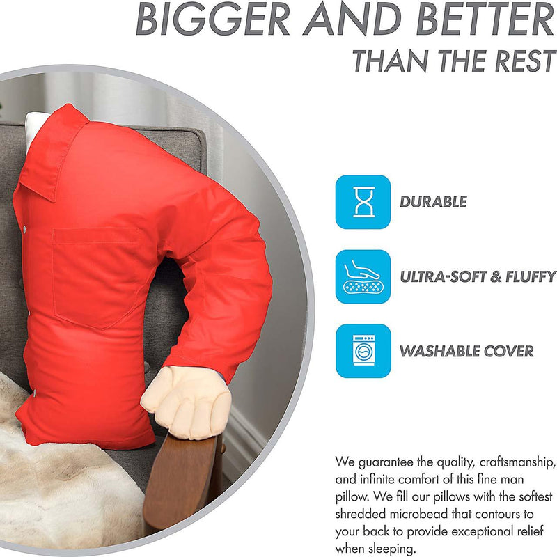 Boyfriend Pillow - Microbead Filling With Cotton Shirt - Always Cozy and Huggable