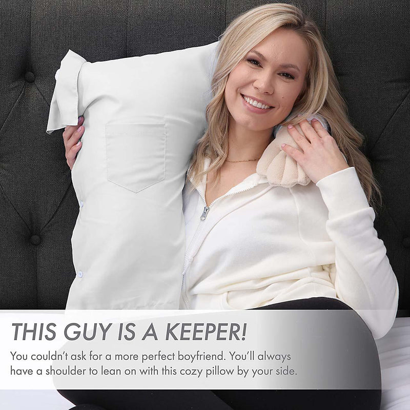 Boyfriend Pillow - Microbead Filling With Cotton Shirt - Always Cozy and Huggable