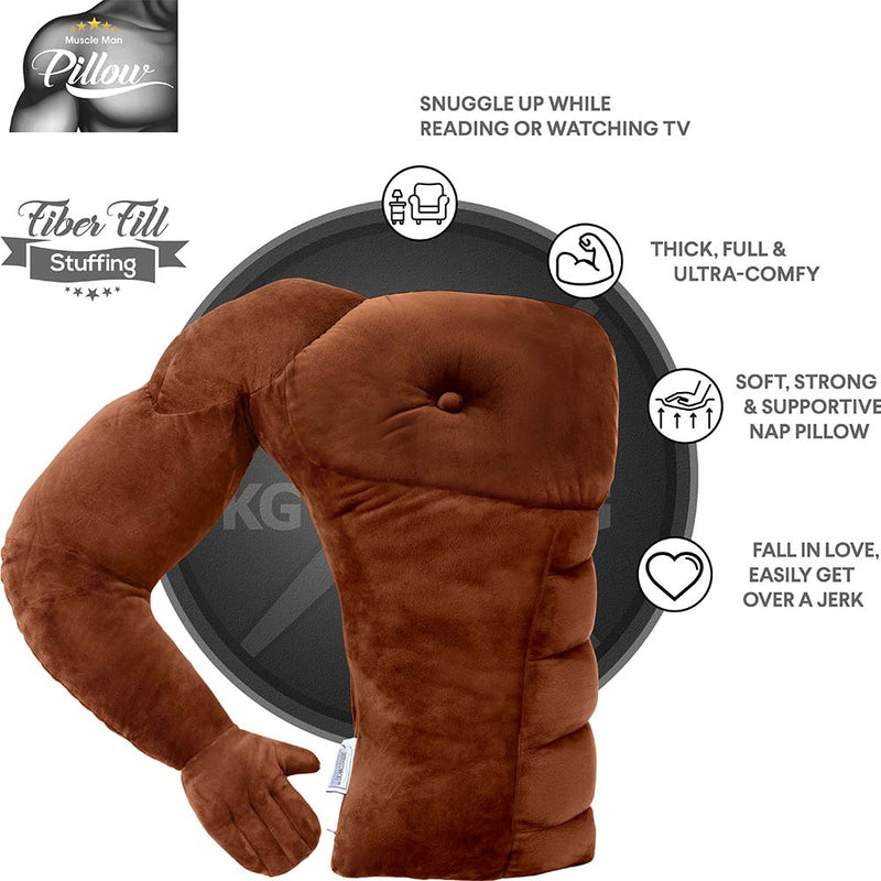 Muscle Man Pillow - Man Chest Pillow with Benefits & Support