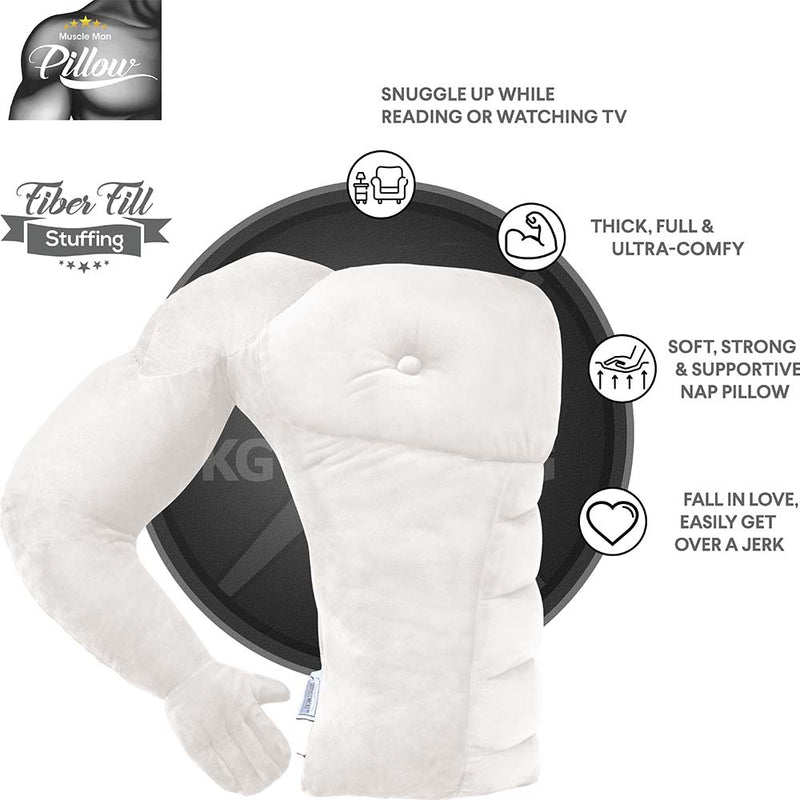 Muscle Man Pillow - Man Chest Pillow with Benefits & Support