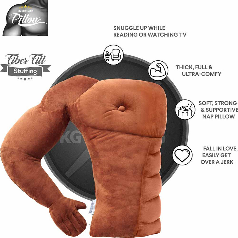 Muscle Man Pillow - Man Chest Pillow with Benefits & Support