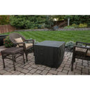 30-inch Outdoor Bronze LP Propane Gas Fire Pit with Lava Rocks and Cover