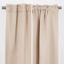 52 x 126 inch Solid Beige Cream Thermal Blackout Curtain Panels - Set of 2