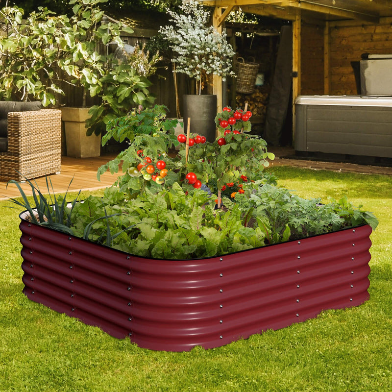 17" Tall, 12-in-1 Raised Garden Bed in Barn Red