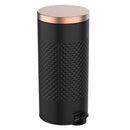 Hands Free Black/Gold Metal Step On Trash Can - 8 Gallons