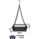 Heavy Duty Black Iron Mesh Bird Feeder Seed Tray with Easy to Hang Chain