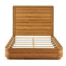 Queen Modern Wood Platform Bed Frame with Round Corners and Headboard