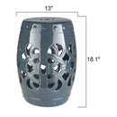 Saxen Teal Garden Stool