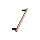 Oak Wood and Black "Bis" Cabinet Knob and Drawer Handle