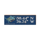 Mechanicsville, MD Blue Crab Navy Latitude Longitude | Wall Art Print on Real Wood