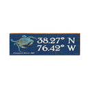 Patuxent River, MD Blue Crab Navy Latitude Longitude | Wall Art Print on Real Wood