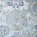 72-inch Cotton Shower Curtain with Blue Watercolor Paisley Floral Motif
