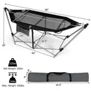 Black Portable Camping Foldable Hammock with Stand and Carry Case
