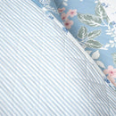 Full/Queen Blue Pink White Beige Floral Cottage Lightweight 3-Piece Quilt Set