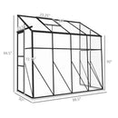 8.3 ft x 4.1 ft Outdoor Polycarbonate Lean-to Greenhouse with Black Metal Frame