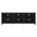 Farmhouse TV Stand in Black Wood Finish - for TVs up to 70-inch