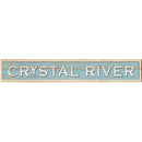 Crystal River Coastal Blue Sign | Wall Art Print on Real Wood