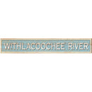 Withlacoochee River Coastal Blue Sign | Wall Art Print on Real Wood