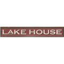 Lake House Red Sign | Wall Art Print on Real Wood