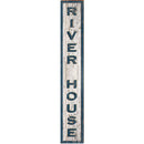River House Shabby Vertical Sign | Wall Art Print on Real Wood