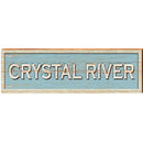 Crystal River Coastal Blue Sign | Wall Art Print on Real Wood
