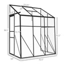 6.3 ft x 4.1 ft Outdoor Polycarbonate Lean-to Greenhouse with Black Metal Frame