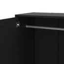 Modern Black  2-Door Wardrobe Armoire Cabinet with Clothes Hanging Rod