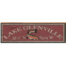 Lake Glenville, North Carolina Fish Latitude Longitude Wooden Sign | Wall Art Print on Real Wood