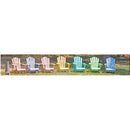 Muskoka Lakes Colorful Adirondack Chairs Wall Art Print on Real Wood
