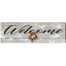 Welcome Flower Wreth | Wall Art Print on Real Wood