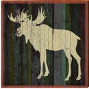 Moose Dark Boards | Wall Art Print on Real Wood