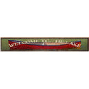 Welcome to the Lake Red Canoe | Wall Art Print on Real Wood