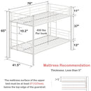 Sturdy Black Metal Twin over Twin Bunk Bed Frame with Two Side Ladders