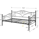 Twin size Classic Heavy Duty Steel Daybed Frame in Black Metal Finish