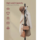 Solid Wood Coat Rack with 10 Hooks in Black Finish