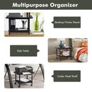 Black Multipurpose 2-Tiered Mobile Wheeled Printer Cart Stand