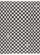 Kieu Black & White Checkered Shag Rug