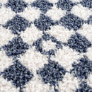 Kieu Blue & White Checkered Area Rug